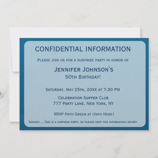 Verrassingsfeest Kaart (Achterkant)