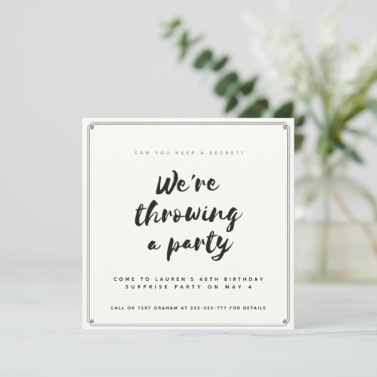 Verrassingsfeest Kaart (Staand voorkant)