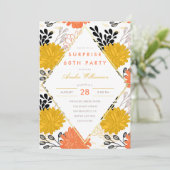 verrassingsfeest | Kleurrijke retro chrysanten Kaart (Staand voorkant)