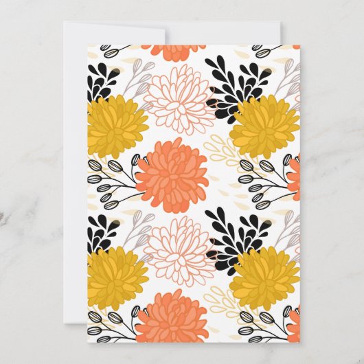 verrassingsfeest | Kleurrijke retro chrysanten Kaart (Achterkant)