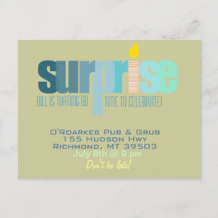 Verrassingsfeest - Laten we het vieren! Blue Hues Uitnodiging Briefkaart