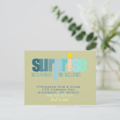 Verrassingsfeest - Laten we het vieren! Blue Hues Uitnodiging Briefkaart (Staand voorkant)