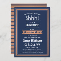 Verrassingsfeest Navy Blue White & Copper