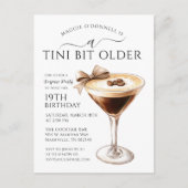 VERRASSINGSFEEST Tini Bit Oudere Martini 19e Uitnodiging Briefkaart (Voorkant)