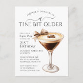 VERRASSINGSFEEST Tini Bit Oudere Martini 21e Uitnodiging Briefkaart (Voorkant)
