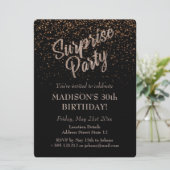 Verrassingsfeest Verjaardag Gouden Glitter Kaart (Staand voorkant)