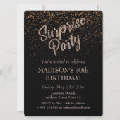 Verrassingsfeest Verjaardag Gouden Glitter Kaart (Voorkant)