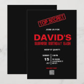 Verrassingsfeest voor hem Uitnodiging met QR-code (Voorkant / Achterkant)