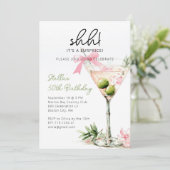 Verrassingsfeest Waterverf Martini Glass Kaart (Staand voorkant)