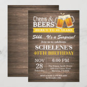 Verrassingsfeestelijke Rustieke Cheers en Bieren 4 Kaart (Voorkant / Achterkant)