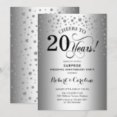 Verrassingsfeestje 20-jarig jubileum - Zwart Zilve Kaart (Voorkant / Achterkant)