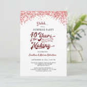 Verrassingsfeestje 40ste verjaardag Robijnrood con Kaart (Staand voorkant)
