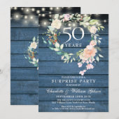 Verrassingsfeestje 50ste verjaardag Rustieke bloem Kaart (Voorkant / Achterkant)