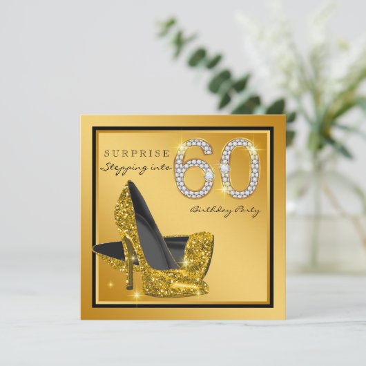 Verrassingsfeestje 60e verjaardag voor vrouwen in  kaart (Staand voorkant)