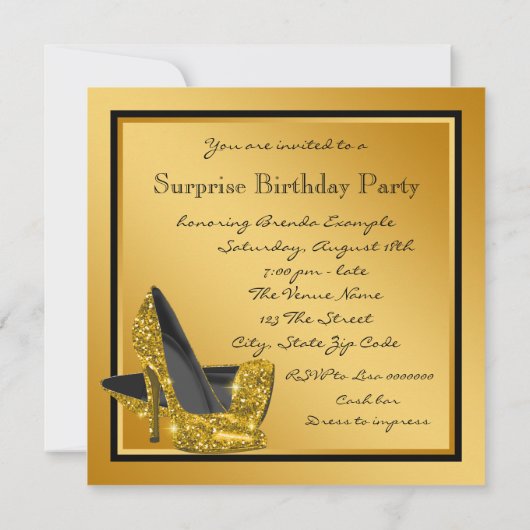 Verrassingsfeestje 60e verjaardag voor vrouwen in  kaart (Achterkant)