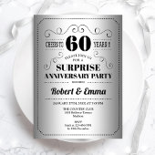 Verrassingsfeestje 60e verjaardag - Zilver Zwart Kaart
