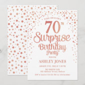 Verrassingsfeestje 70e verjaardag - Roze Goud & Wi Kaart (Voorkant / Achterkant)