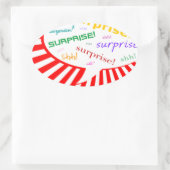 verrassingsfeestje belabbel ovale sticker (Tas)