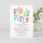 Verrassingsfeestje Moderne Typografie Kaart (Staand voorkant)