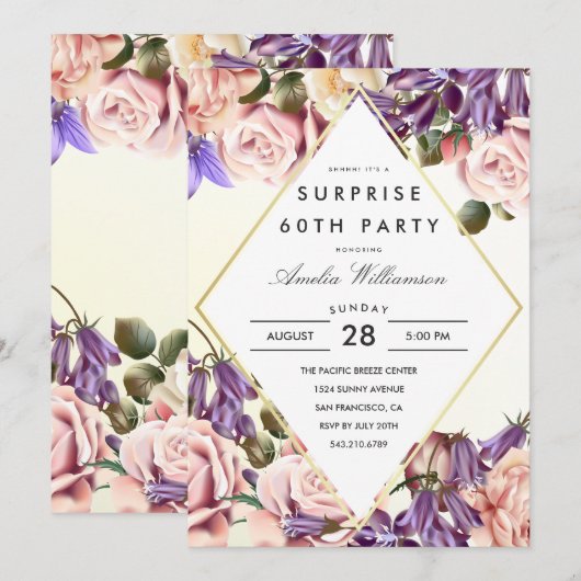 verrassingsfeestje | Mooie Bluebells en Rozen Kaart (Voorkant / Achterkant)