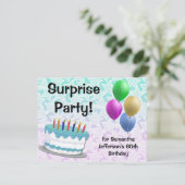 Verrassingsfeestje Verjaardagsuitnodiging, 60ste o Kaart (Staand voorkant)