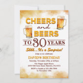 Verrassingsgejuich en verjaardagsfeest van bieren kaart (Voorkant)