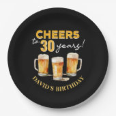 Verrassingsgejuich en verjaardagsfeest van bieren papieren bordje (Voorkant)