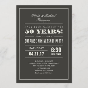 Verrassingsjubileumfeest uitnodigingen - Grote let