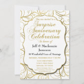 Verrassingsjubileumuitnodiging Wit Goud Spiraal Kaart (Voorkant)