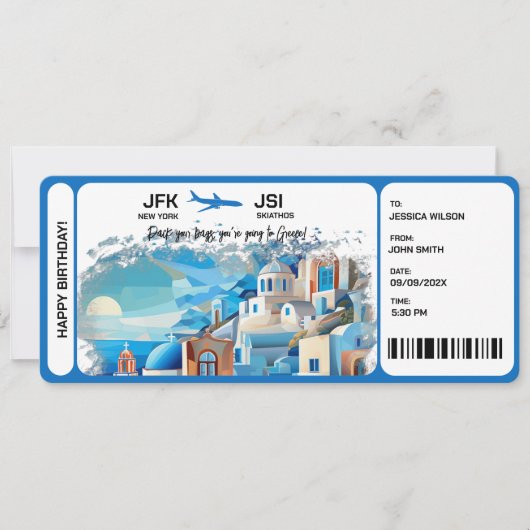 Verrassingskaart Griekenland Skiathos Kaart (Voorkant)