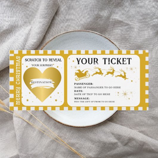 Verrassingskerst Scratch-Off Boarding Pass Kaart