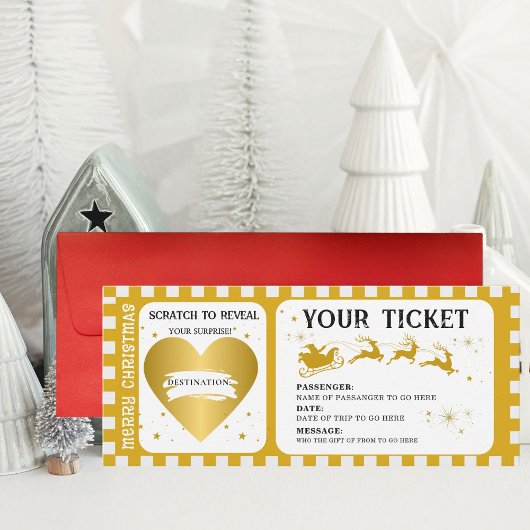 Verrassingskerst Scratch-Off Boarding Pass Kaart