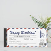 Verrassingsreis naar Londen instapkaart reis ticke Kaart (Staand voorkant)