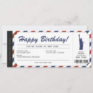 Verrassingsreis New York instapkaart reis ticket Kaart