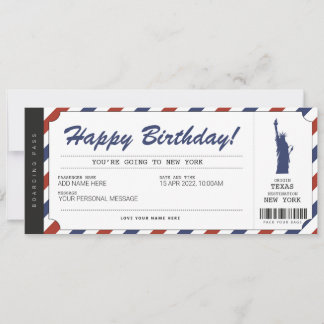 Verrassingsreis New York Instapkaart Reis Ticket Kaart