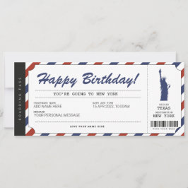 Verrassingsreis New York Vlucht Ticket Kaart