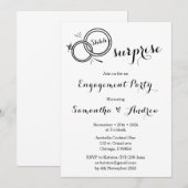 Verrassingsuitnodigingen voor verlovingsfeest kaart (Voorkant / Achterkant)