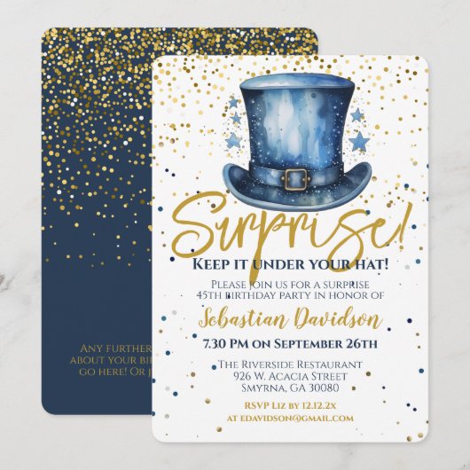 Verrassingsverjaardag Houd het onder uw Pet Kaart (Voorkant / Achterkant)