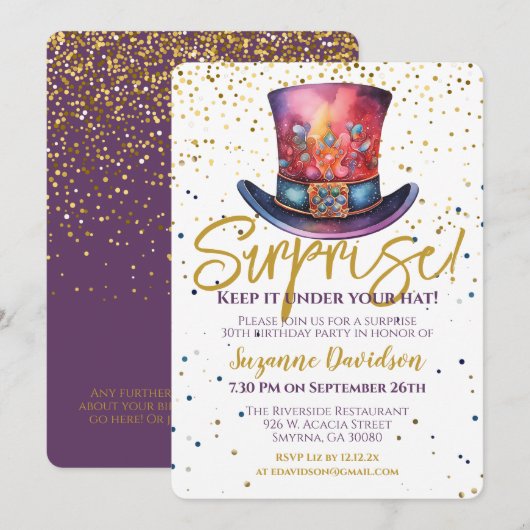 Verrassingsverjaardag Houd het onder uw Pet Kaart (Voorkant / Achterkant)