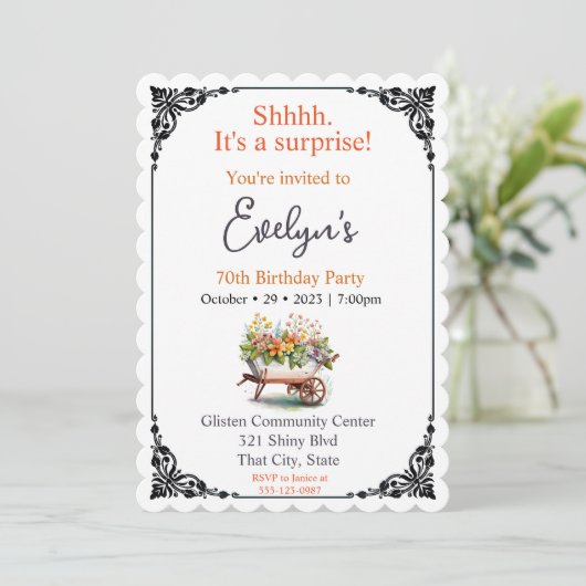 Verrassingsverjaardag met een schuurstang kaart (Staand voorkant)