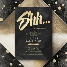 Verrassingsverjaardag Zwart Goud Kaart