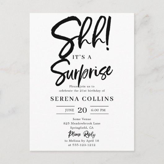 Verrassingsverjaardagsborstel kalligrafie briefkaart (Voorkant)