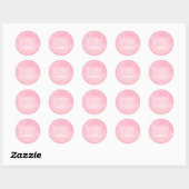 Verrassingsverjaardagsfeestje Blush Roze Waterverf Ronde Sticker (Vel)