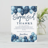Verrassingsverjaardagsfeestje dank u bedankkaart (Staand voorkant)