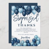 Verrassingsverjaardagsfeestje dank u bedankkaart (Voorkant / Achterkant)