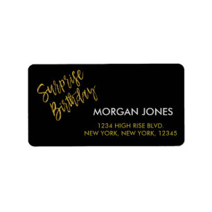 Verrassingsverjaardagsfeestje Verjaardagsadreslabe Etiket