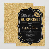 Verrassingsverjaardagsfeestje - Zwart Goud Kaart (Voorkant / Achterkant)
