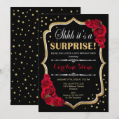 Verrassingsverjaardagsfeestje - Zwart Goud Rood Ro Kaart (Voorkant / Achterkant)