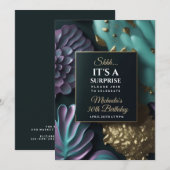 Verrassingsverjaardagsfeestuitnodiging, abstract, kaart (Voorkant / Achterkant)