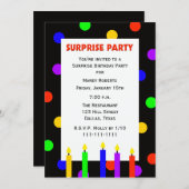 Verrassingsverjaardagsfeestuitnodiging Stippen Kaart (Voorkant / Achterkant)